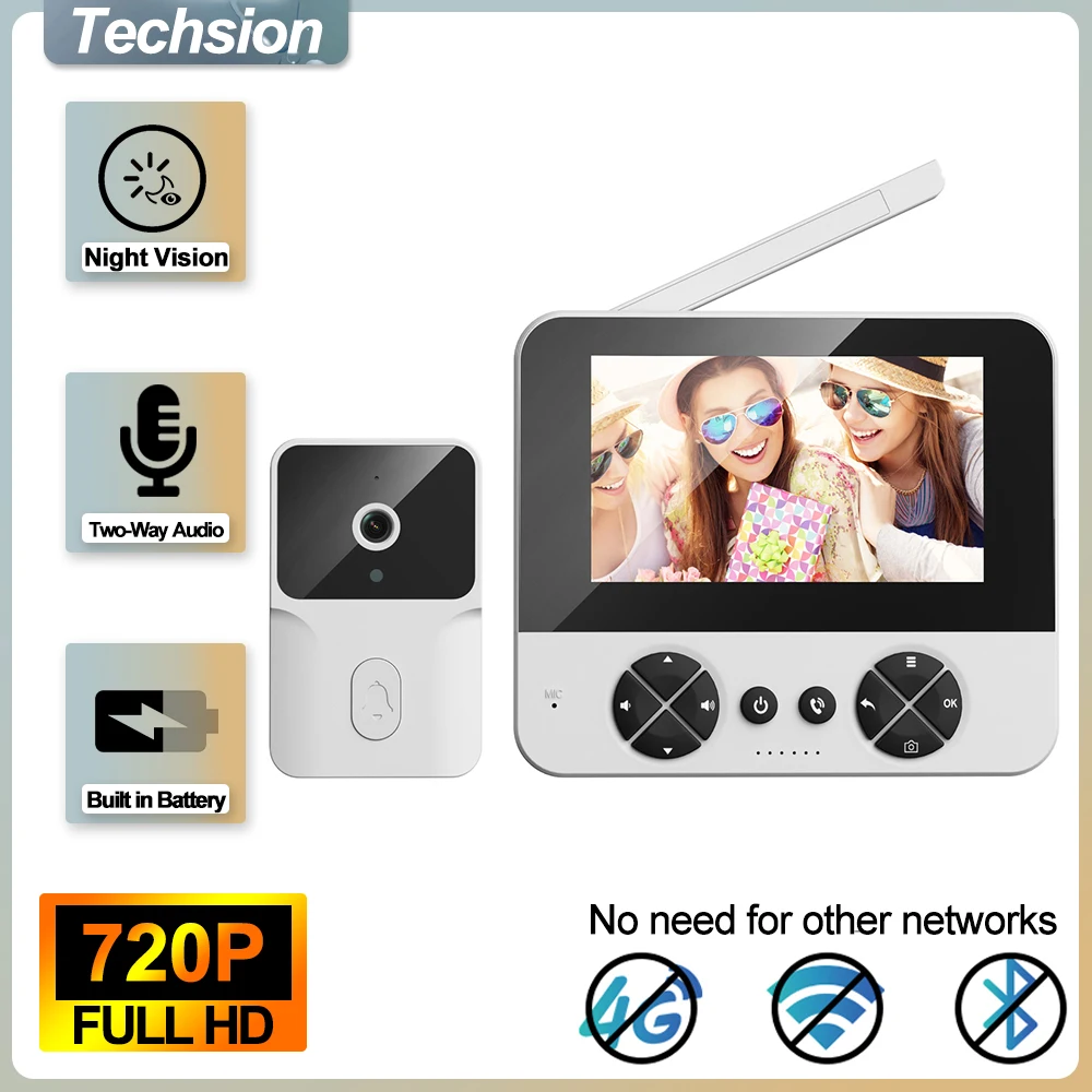 Home Security Ring Camera - 5‑Inch Smart Ring Doorbell Camera Wireless