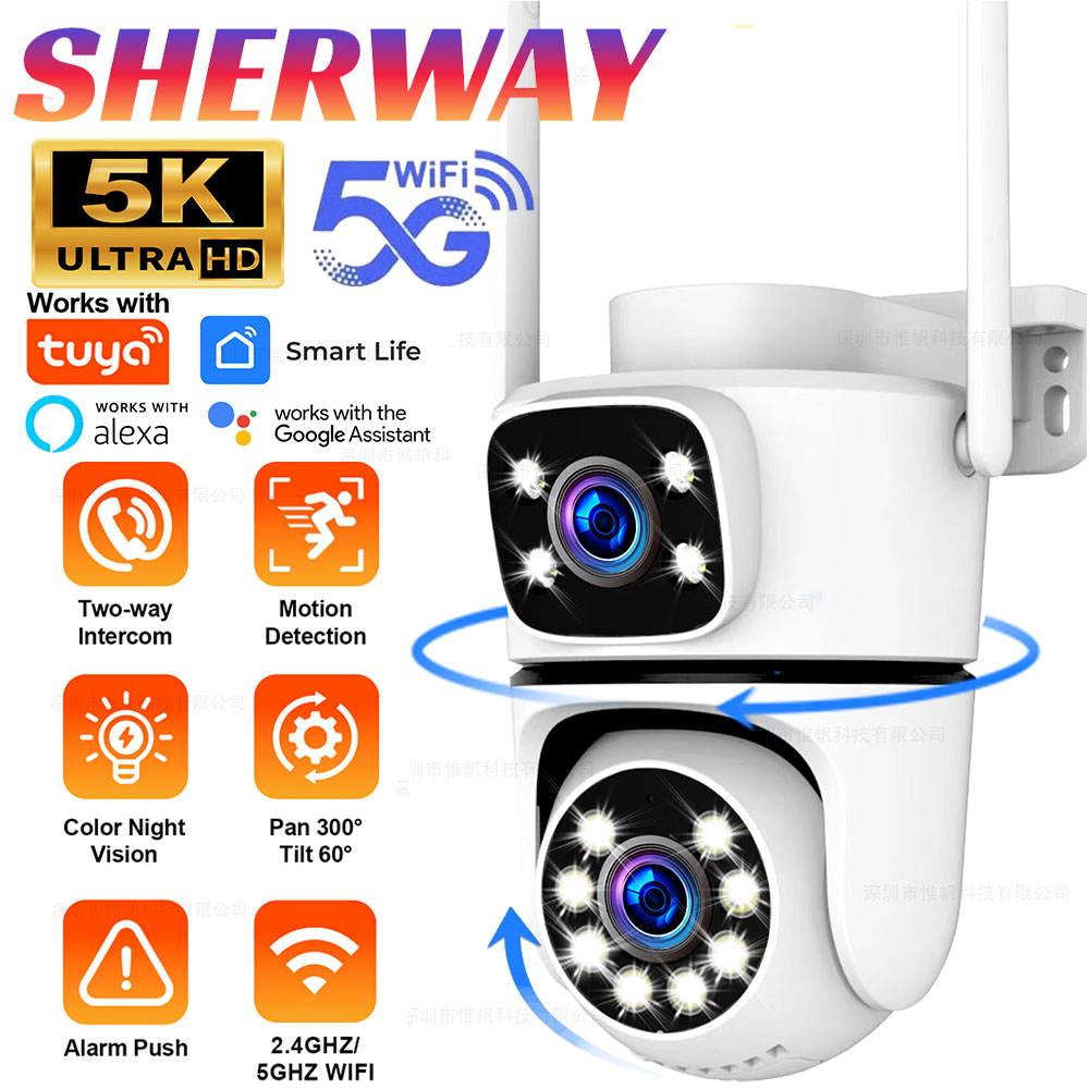 Home Security Google Camera - Tuya 10MP HD Dual Lens 5G