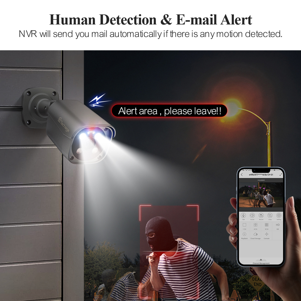 Techage H.265 8CH 5MP 8MP 4K P - Home Security Video Systems 评论和价格