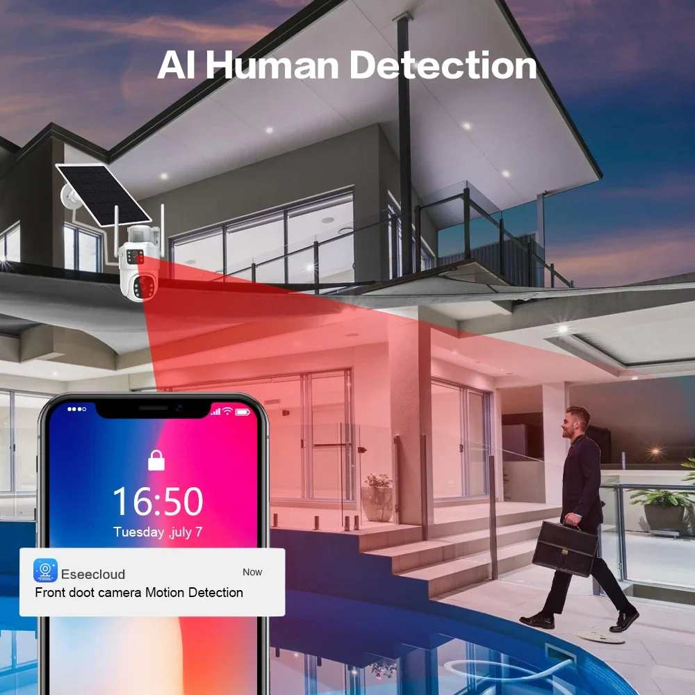 4K 8MP Dual Lens Wifi Solar CC - Home Security Video Systems 评论和价格