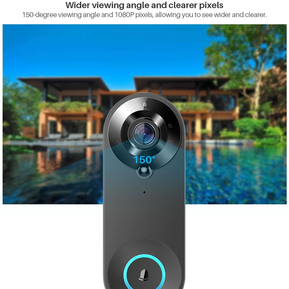 Tuya 1080P Wireless WIFI Doorb - Home Security Tech 评论和价格