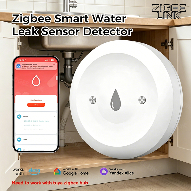 Zigbee3.0 Smart Water Leak Sen - Home Security Monitoring 评论和价格