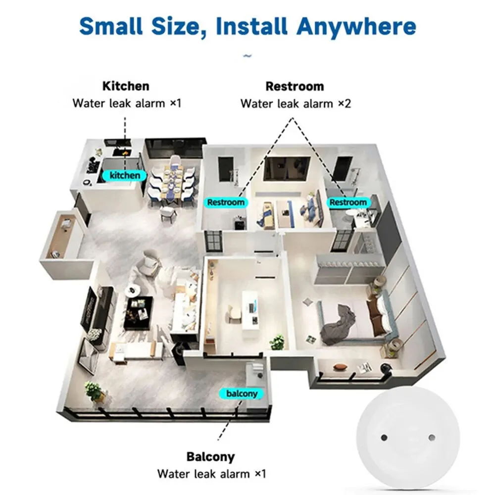 Zigbee3.0 Smart Water Leak Sen - Home Security Monitoring 评论和价格