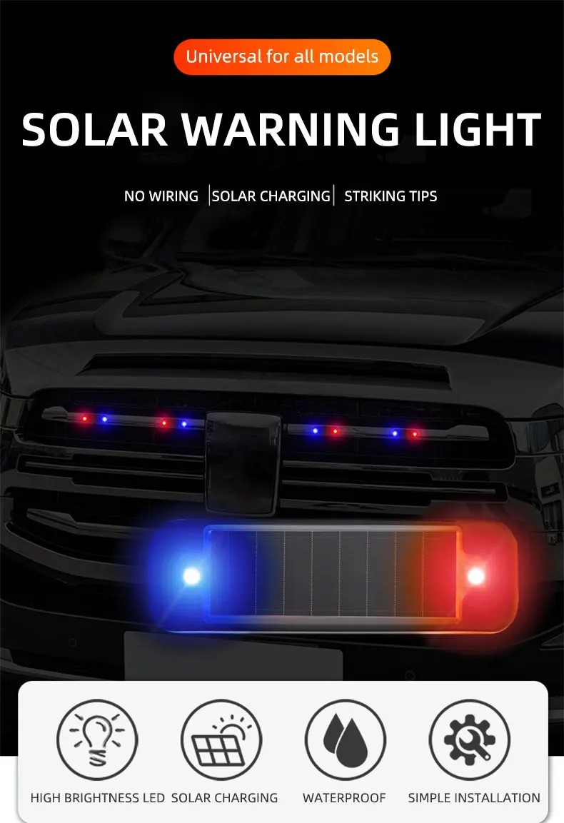 Mini LED Solar Power Car Warni - Solar Security Light 评论和价格