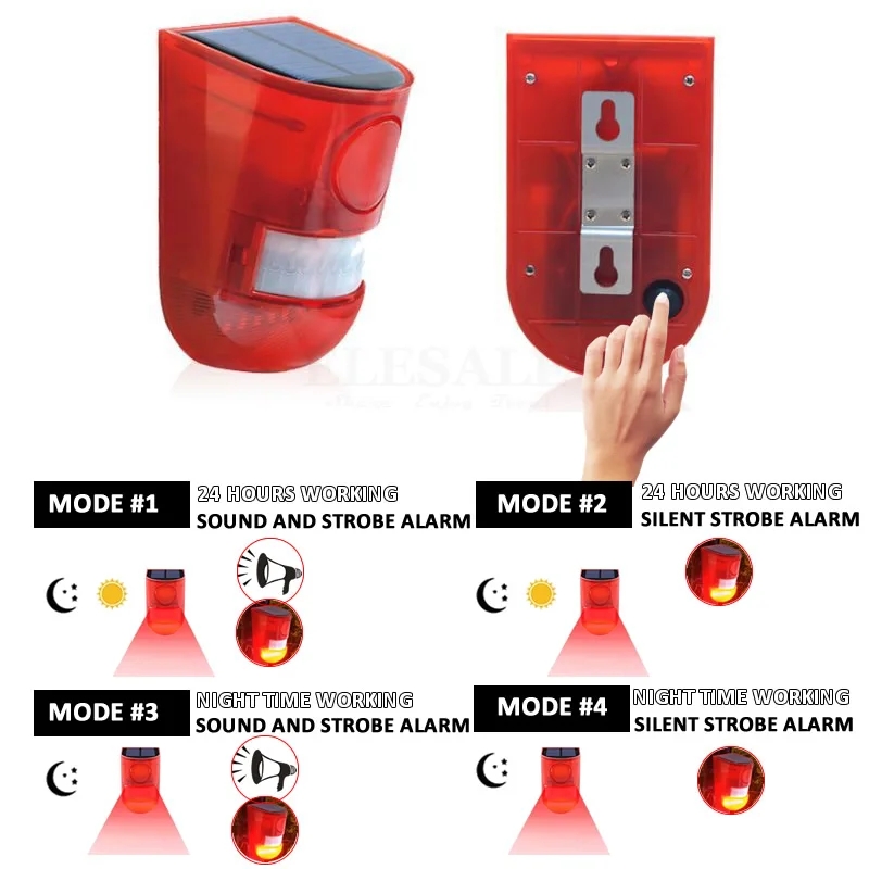 Waterproof Solar Powered Alarm - Solar Security Light 评论和价格