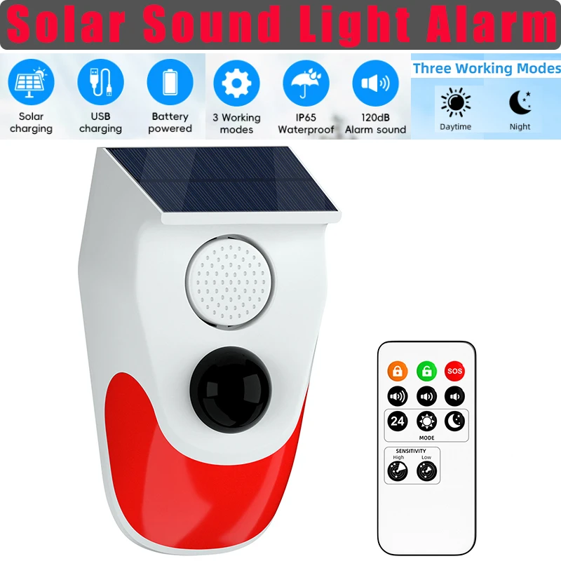 Solar Sound Light Alarm Wirele - Solar Security Light 评论和价格