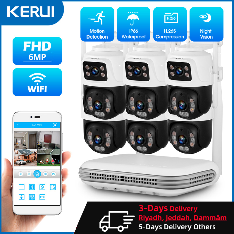 KERUI Waterproof 6MP HD Wirele - Home Security Video Systems 评论和价格