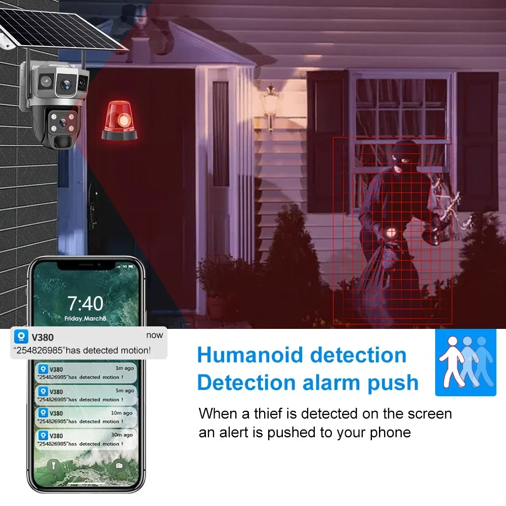 V380 4K 3 Screens 4G Camera So - Home Security Tech 评论和价格