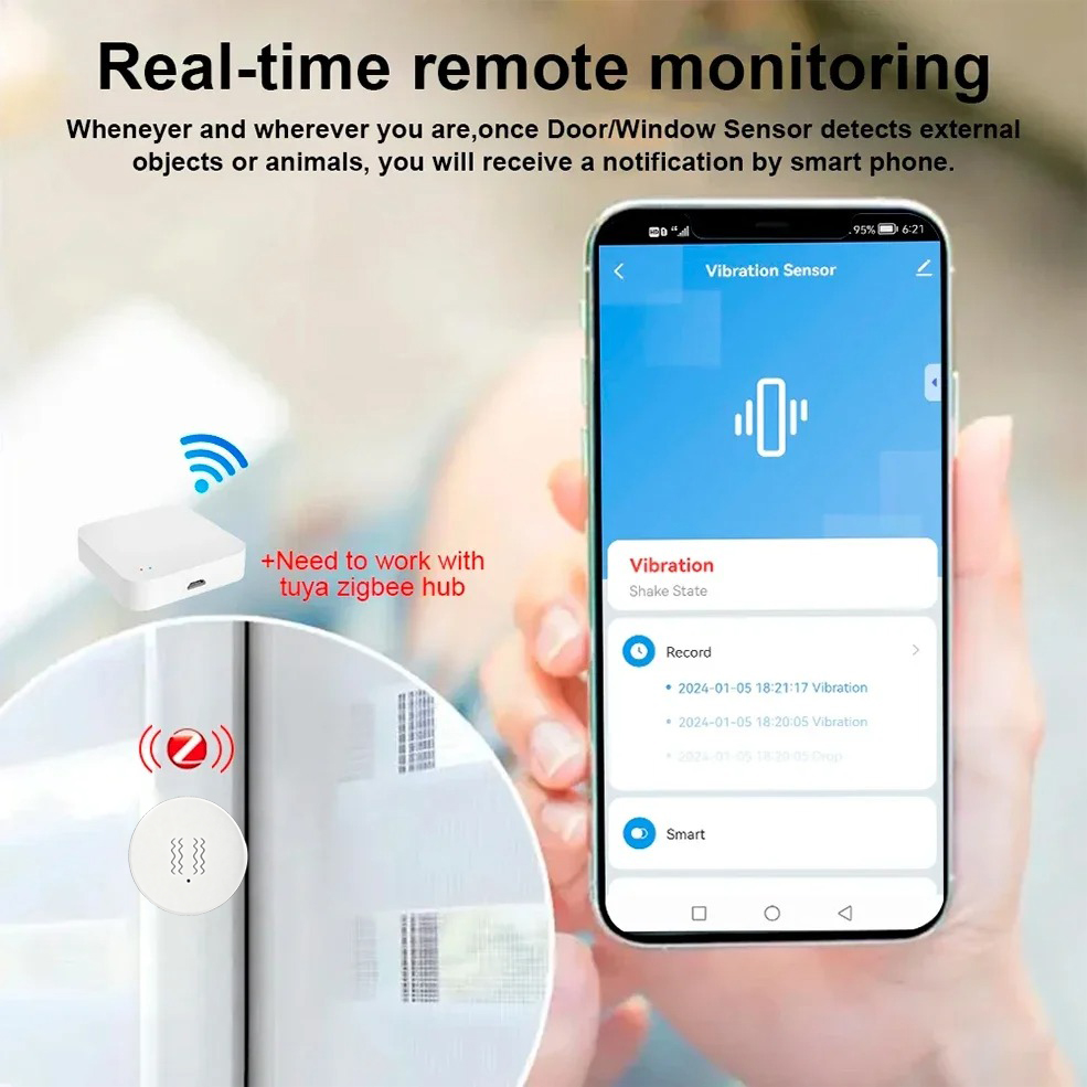 Tuya ZigBee Smart Vibration &  - Home Security Monitoring 评论和价格