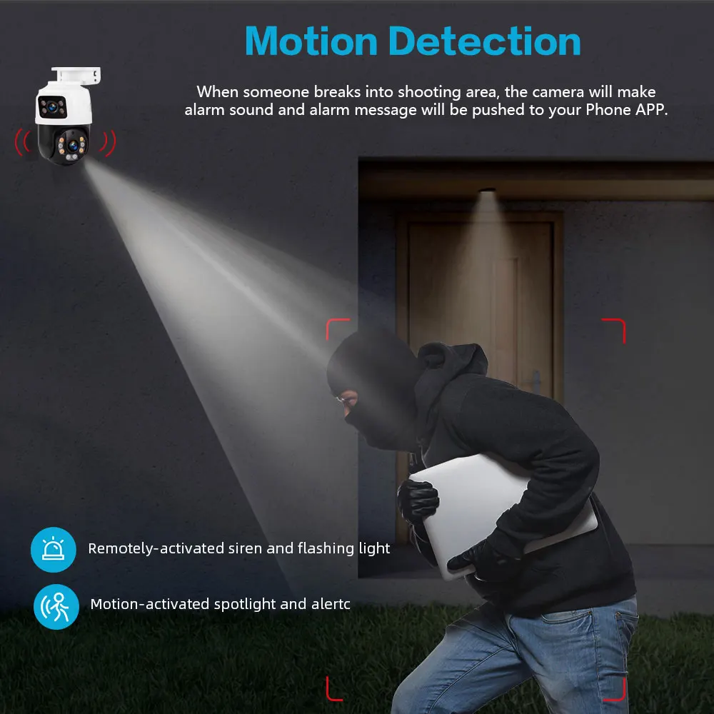 Outdoor 8MP POE PTZ Security C - Home Yard Security 评论和价格