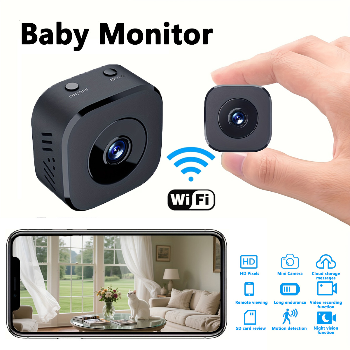 1080P HD Mini WiFi Camera Indo - Home Security Monitoring 评论和价格