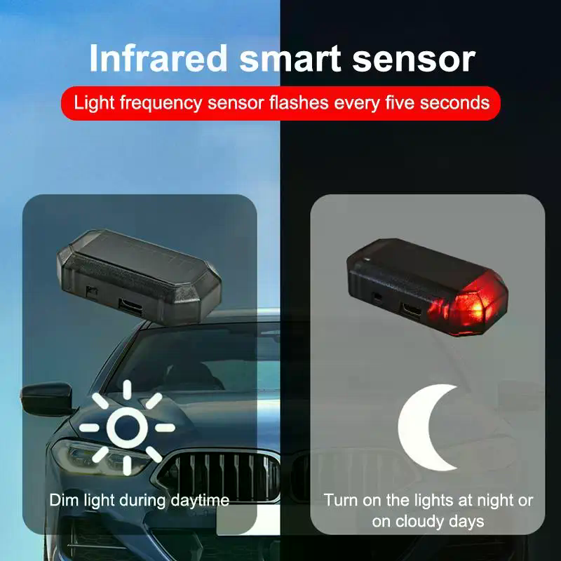 Car Mini LED Solar Power Warni - Solar Security Light 评论和价格