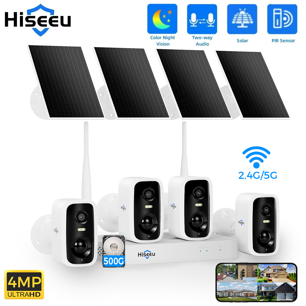 Hiseeu 10CH NVR 4MP WiFi Solar - Home Security Video Systems 评论和价格