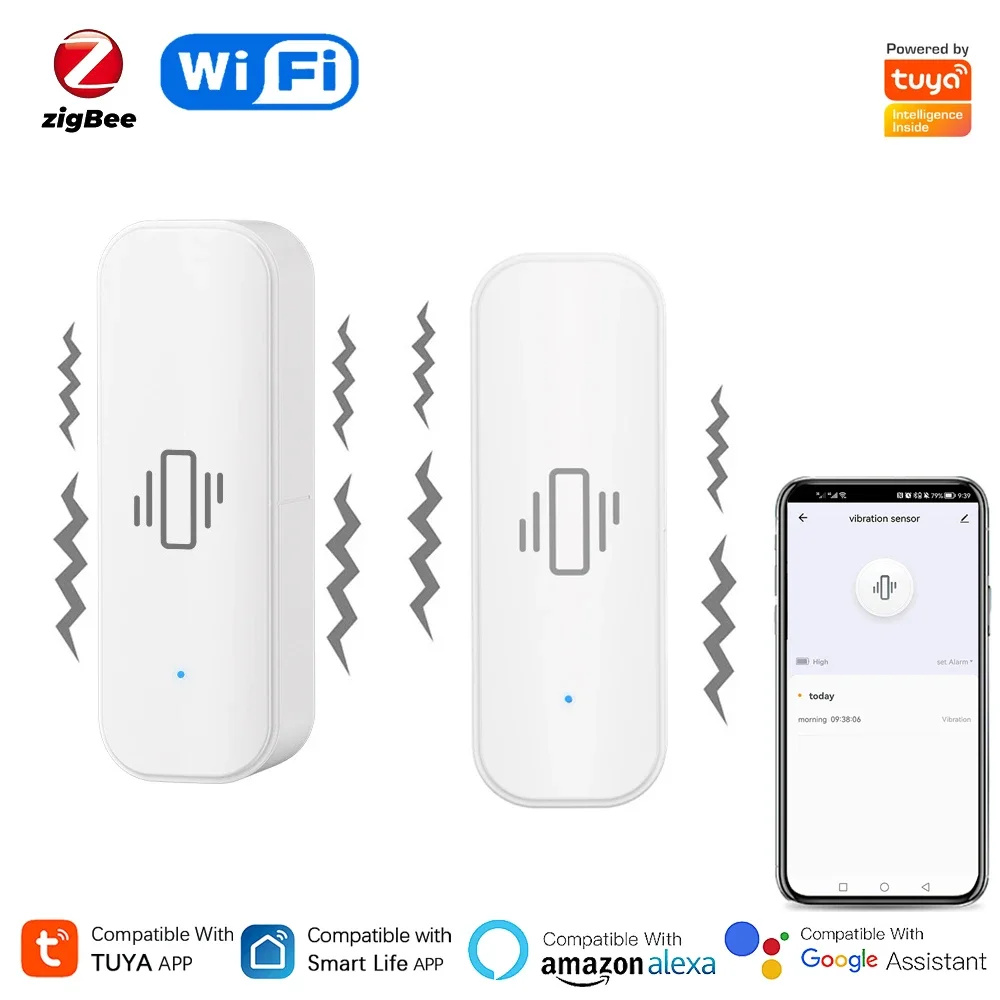 Tuya WiFi/Zigbee Smart Vibrati - Home Security Monitoring 评论和价格